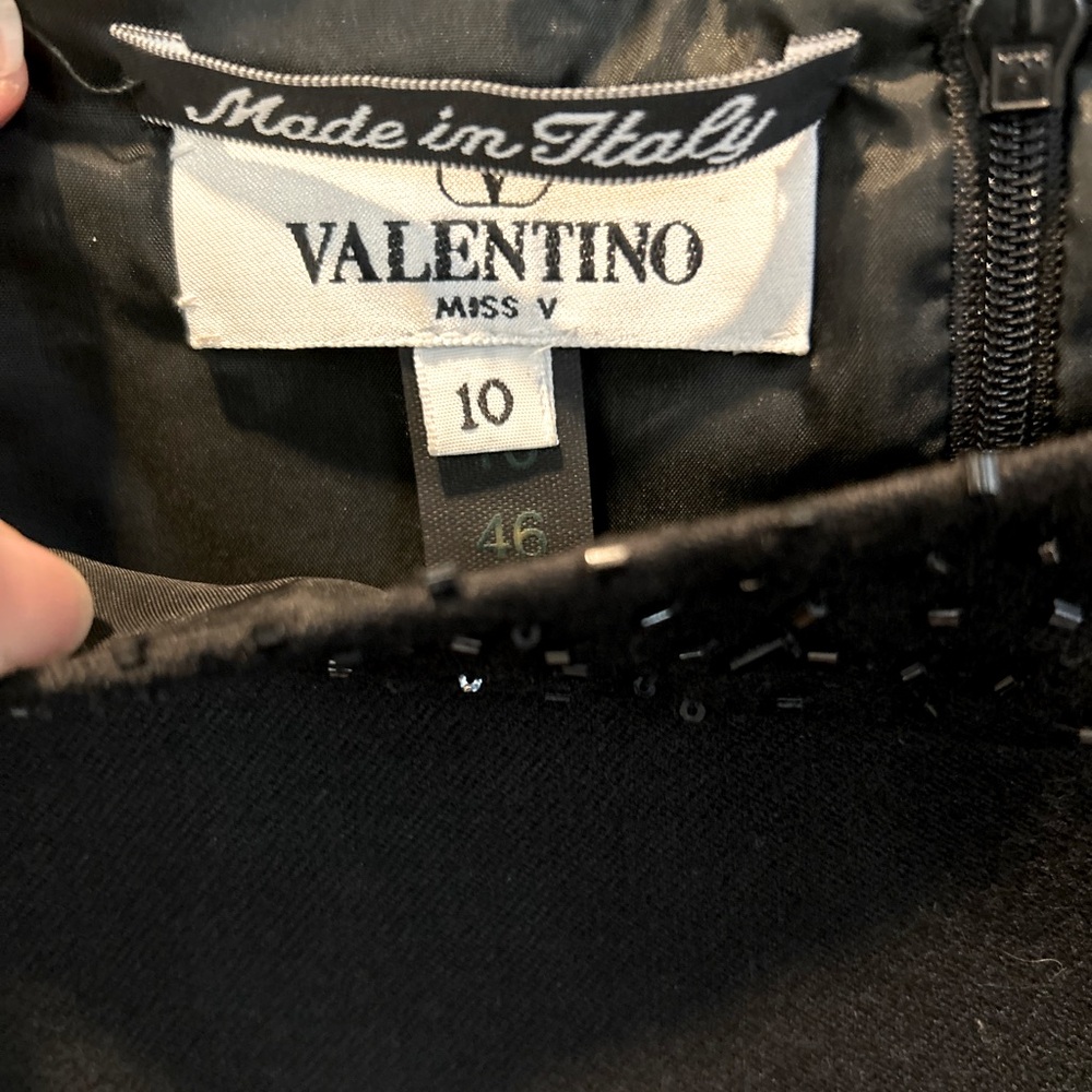 Vintage Valentino Lace Inset Beaded Cocktail Dress